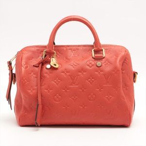 Louis Vuitton Monogram Empreinte Speedy Bandouliere 25 Handbag Red
